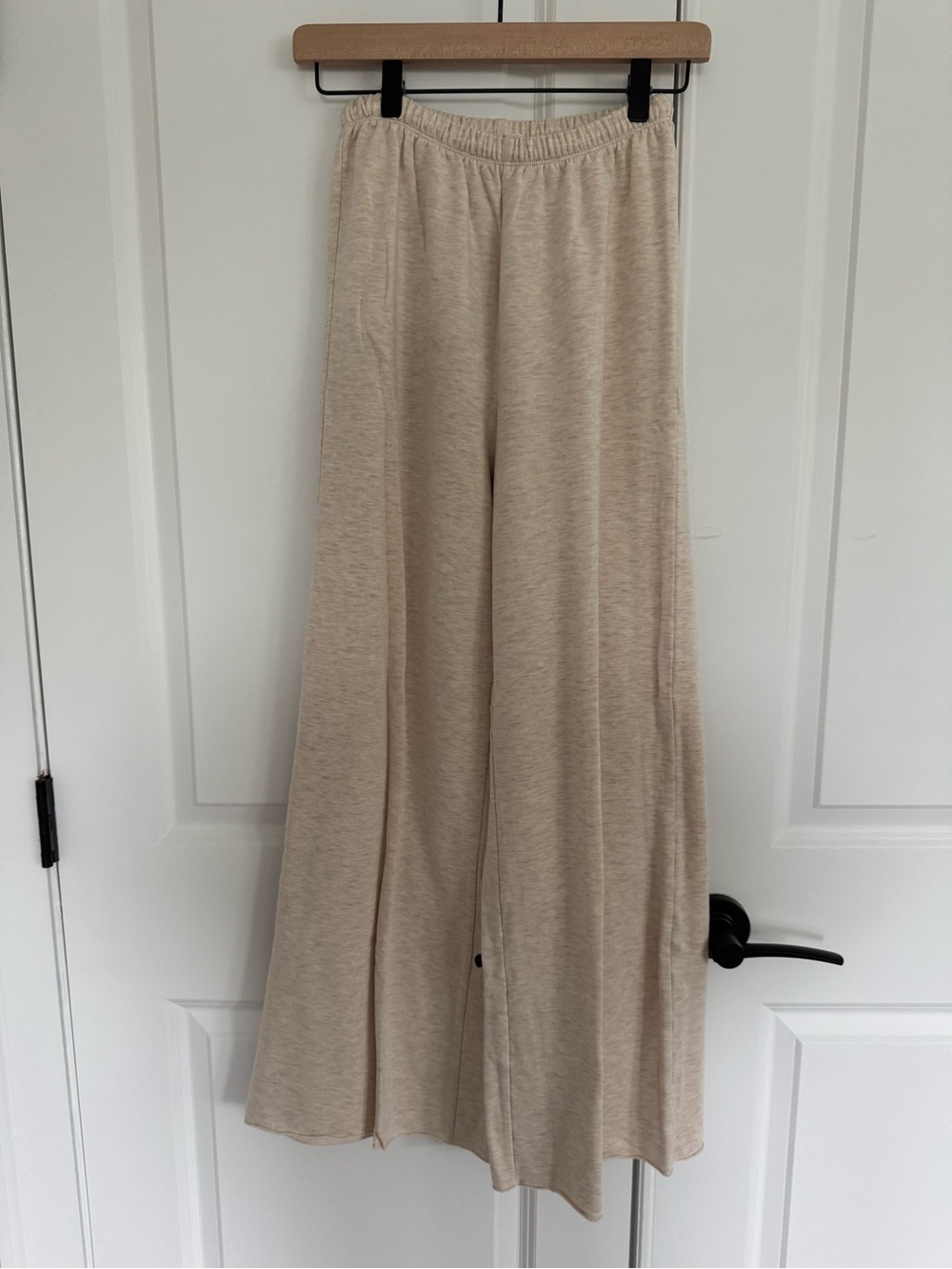 aerie Wide Leg Elastic Waist Pants in Light Beige